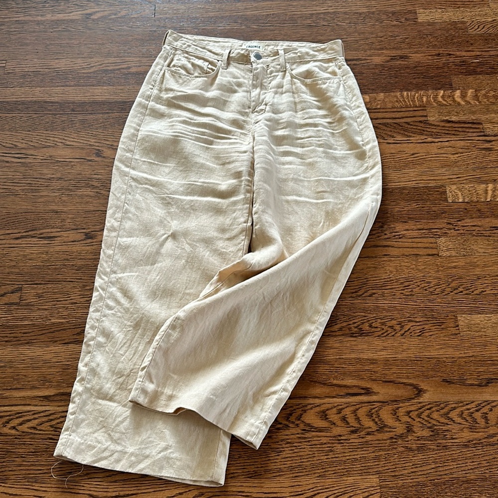 L’Agence Danica Wide Leg Linen Trouser